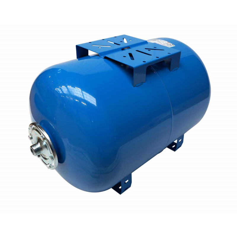 KIT surpresseur réservoir horizontal 200 litres en 1"1/4 avec manomètre, vanne, pressostat et raccords galva