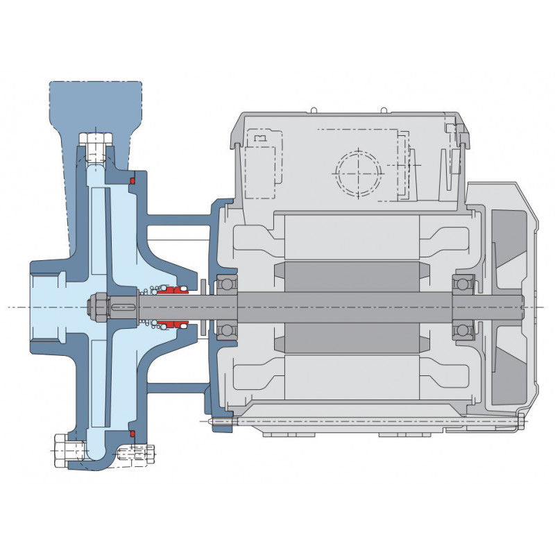 Pompe de surface eau chargée Calpeda CM20 - 0,37 kW 4,8 m3/h 220V - Pompe centrifuge à roue ouverte