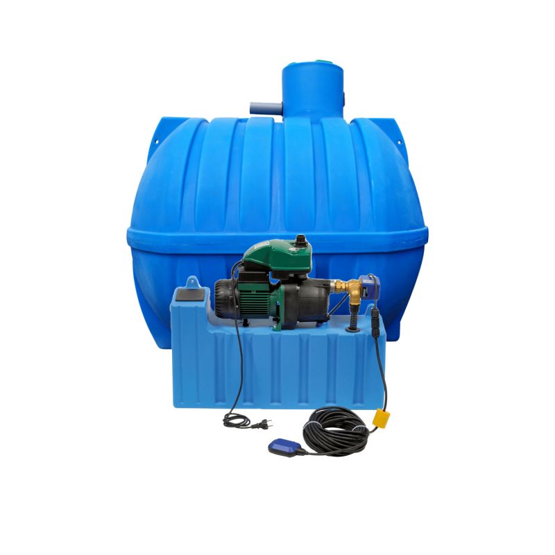 Kit complet récupérateur eau de pluie 6500L PEHD avec gestionnaire eau de ville normes NF