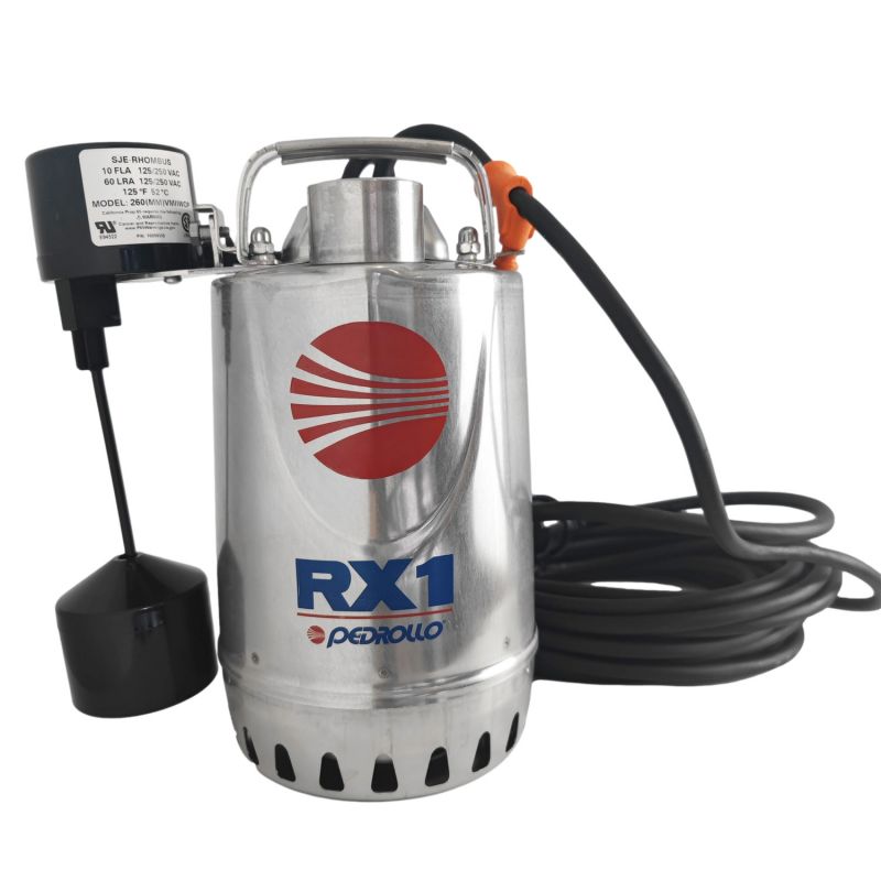 Pompe de Relevage Pedrollo RX M1GM Eau de Pluie Flotteur Vertical mono 6 m3/h 0.25 kW
